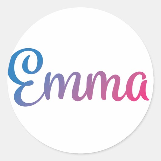 Emma Stijlvol Cursief Ronde Sticker (Voorkant)