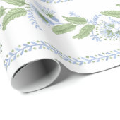 Emma Stripe Cornflower Blue en Green Cadeaupapier (Rol Hoek)