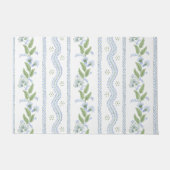 Emma Stripe in Cornflower en groen Deurmat (Voorkant)