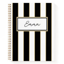 Emma Stripe Notitieboek in zwart-wit