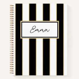 Emma Stripe Notitieboek in zwart-wit