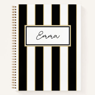 Emma Stripe Notitieboek in zwart-wit
