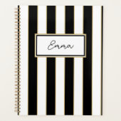 Emma Stripe Weekplanner in zwart-wit Planner (Voorkant)