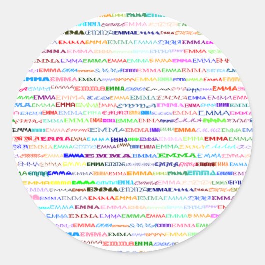 Emma Text Design II Sticker (Voorkant)