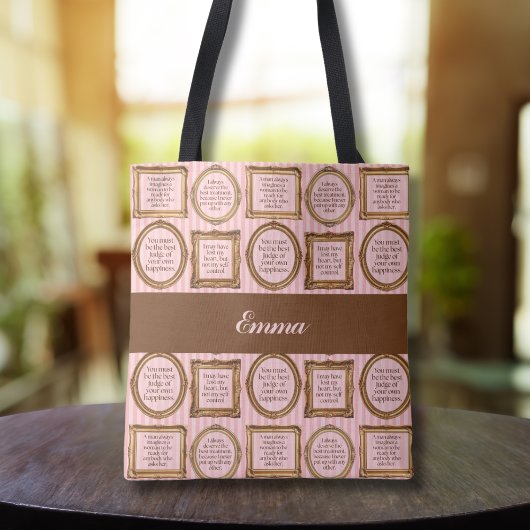 Emma van Jane Austen citeert gepersonaliseerde Can Tote Bag