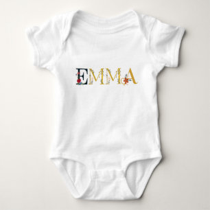 EMMA Voornaam Elegant geborduurd Romper