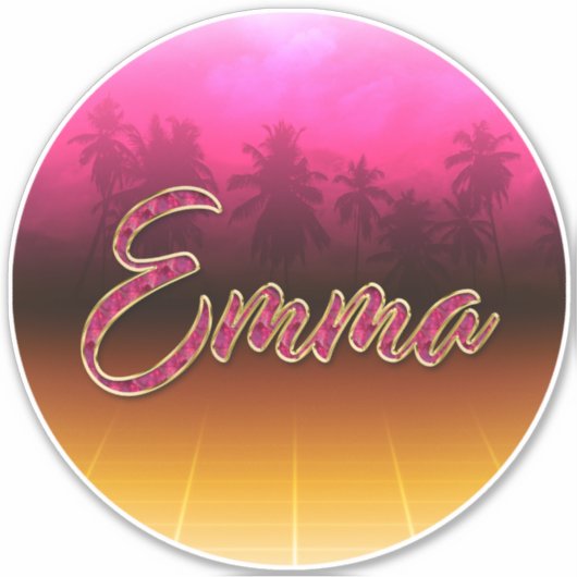 Emma Vorname Name golden pink Aufkleber Sticker (Voorkant)
