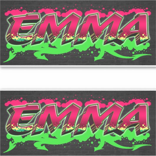 Emma Vorname Name Graffiti Aufkleber Sticker (Voorkant)