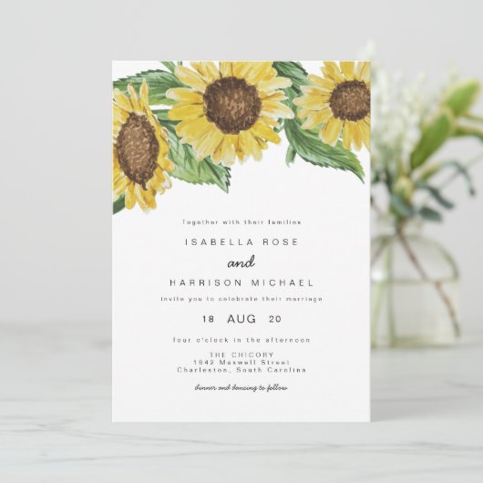 Emma - Waterverf Landelijke Zonnebloem Landelijke  Kaart (Staand voorkant)