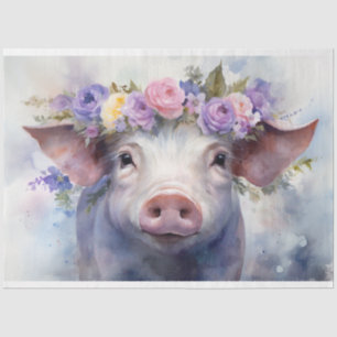 "Emma" Waterverf Varken 30x20 Decoupage Papier