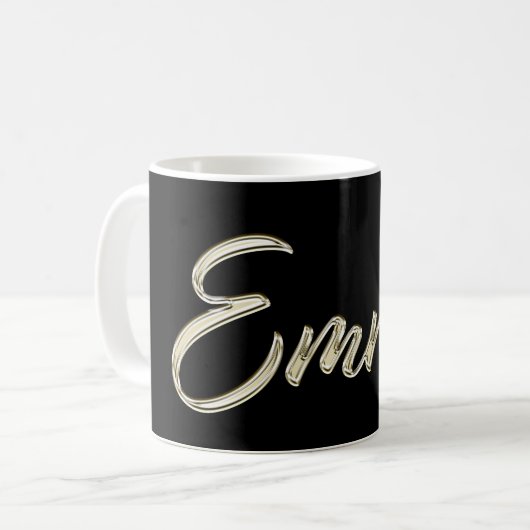 Emma white gold Handwriting Tasse Kaffeetasse Koffiemok (Voorkant links)