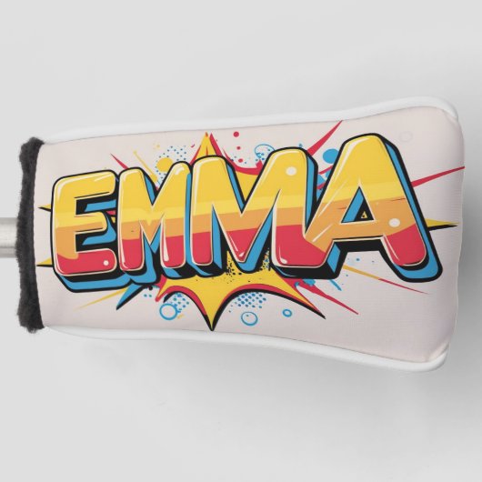 Emma with an explosion golfheadcover (Voorkant)