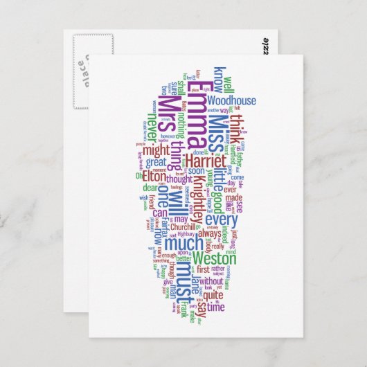 Emma Word Cloud Briefkaart (Voorkant / Achterkant)