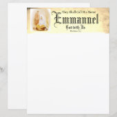 Emmanual Christelijke kerstbriefpapier (Voorkant / Achterkant)