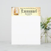 Emmanual Christelijke kerstbriefpapier (Staand voorkant)