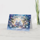 Emmanuel Bijbelvers Schattigee kerst Sneeuwkonijne Feestdagen Kaart (Voorkant)