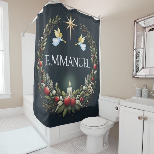 Emmanuel Christmas angels Douchegordijn (In situ)