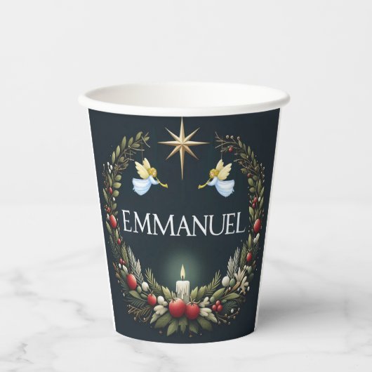 Emmanuel Christmas angels Papieren Bekers (Voorkant)