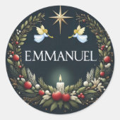 Emmanuel Christmas angels Ronde Sticker (Voorkant)