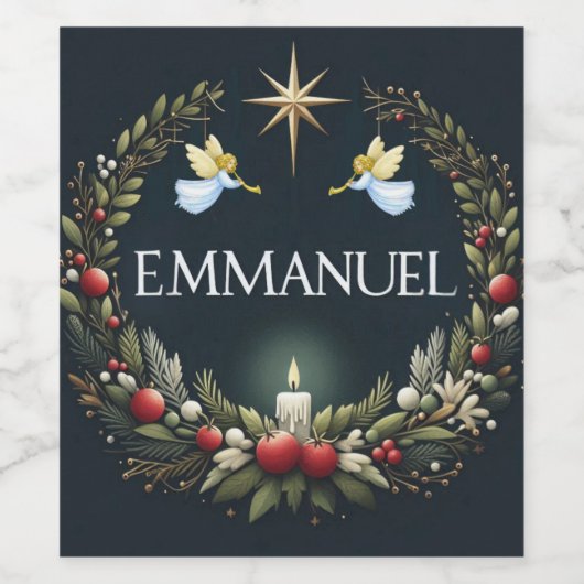 Emmanuel Christmas angels Wijn Etiket (Enkel label)