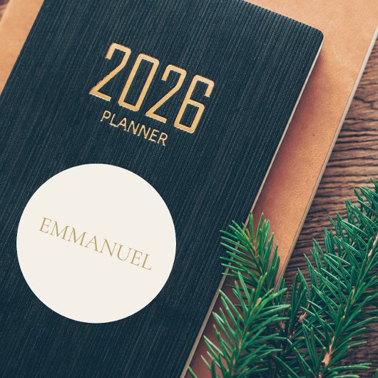 EMMANUEL Crème Kerststicker #2 Ronde Sticker
