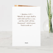 EMMANUEL God is bij ons Bijbel Kerstmis Twee Foto Feestdagen Kaart (Achterkant)