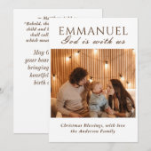 EMMANUEL God is bij ons Bijbelfoto Kerstmis Feestdagenkaart (Voorkant / Achterkant)