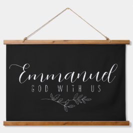 Emmanuel God met Botanische Elegant Leaves Art Hangend Wandkleed