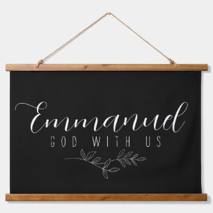 Emmanuel God met Botanische Elegant Leaves Art Hangend Wandkleed