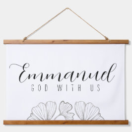 Emmanuel God met de botanische bladeren van ons di Hangend Wandkleed