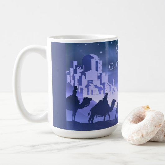 Emmanuel God met ons 15 oz Mok (Met donut)