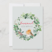 Emmanuel God met ons aquarel krans kerst Feestdagenkaart (Voorkant)