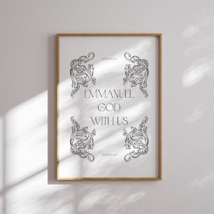 Emmanuel God met ons Bijbelvers Kerstmis Poster