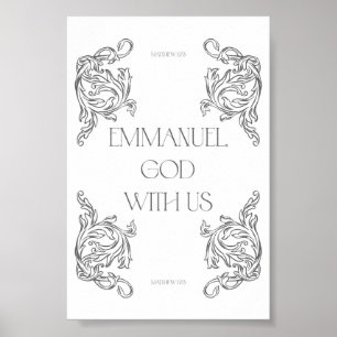 Emmanuel God Met Ons Bijbelvers Kerstmis Poster