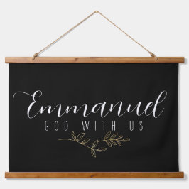 Emmanuel God met ons botanisch goudhout Hangend Wandkleed