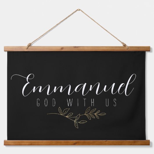 Emmanuel God met ons botanisch goudhout Hangend Wandkleed (Voorkant)