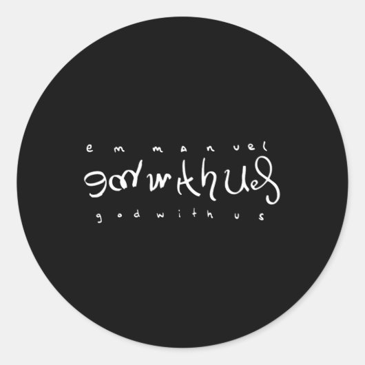Emmanuel God met ons dubbele betekenis script teks Ronde Sticker (Voorkant)
