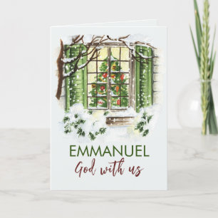 Emmanuel God Met Ons Kerstmis Bijbel Verse Feestdagen Kaart