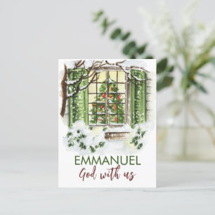 Emmanuel God Met Ons Kerstmis Bijbel Verse Feestdagenkaart