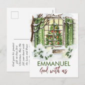 Emmanuel God Met Ons Kerstmis Bijbel Verse Feestdagenkaart (Voorkant / Achterkant)