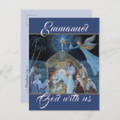 Emmanuel God met ons, kerstnativiteit Briefkaart (Voorkant / Achterkant)
