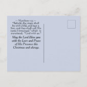 Emmanuel God met ons, kerstnativiteit Briefkaart (Achterkant)