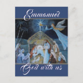 Emmanuel God met ons, kerstnativiteit Briefkaart (Voorkant)