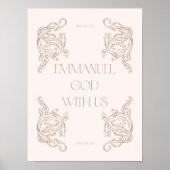 Emmanuel God met ons Neutraal Christelijk Kerstfee Poster (Voorkant)