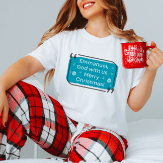 Emmanuel God Met Ons Prettig Kerstfeest Spiritueel T-shirt