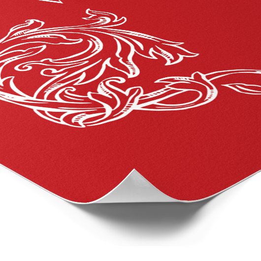 Emmanuel God met ons Rode Christelijke Kerstposter Poster (Hoek)