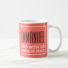 EMMANUEL GOD uit koraal met US Christelijke koffie Koffiemok