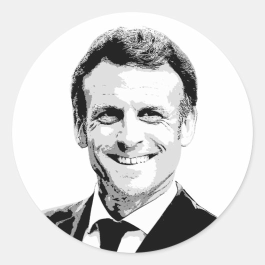 Emmanuel Macron Ronde Sticker (Voorkant)