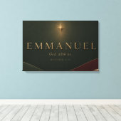 EMMANUEL | Mattheüs 1:23 Christelijk  Canvas Afdruk (Insitu (Houten vloer))