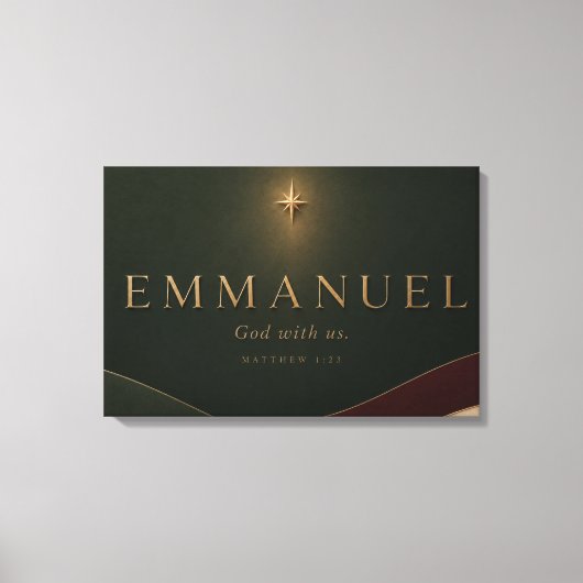 EMMANUEL | Mattheüs 1:23 Christelijk  Canvas Afdruk (Voorkant)